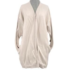 Lunya Cardigan Snap Front Cozy Cotton Silk Blend Oversized Sweater Size LG-XL